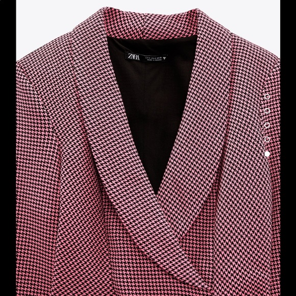 ZARA | Pink Houndstooth Blazer Dress - Picture 6 of 6